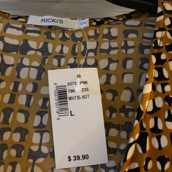 Ricki’s faux wrap brown/black/white top NWT - Picture 3 of 5